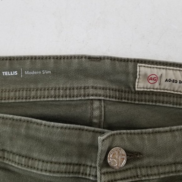 AG Adriano Goldschmied Jeans MenThe Tellis Modern Slim Stretch AGED Green 38x30 - Picture 10 of 16